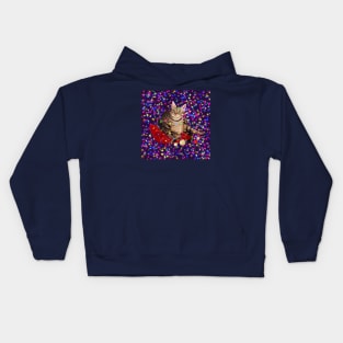 cute chonky christmas cat Kids Hoodie